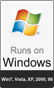 Works on Windows 7, Vista, XP, 2000